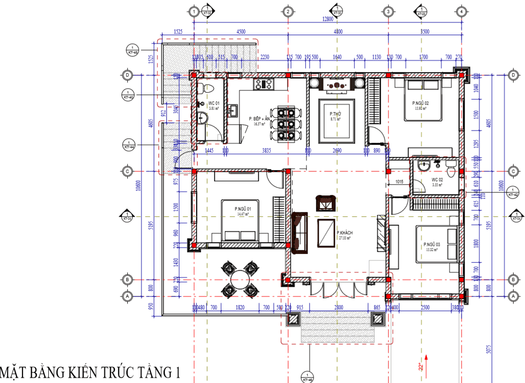 Mẫu thiết kế nhà cấp 4 có tầng hầm hiện đại, diện tích 120m2 BT113056 -  Kiến trúc Angcovat