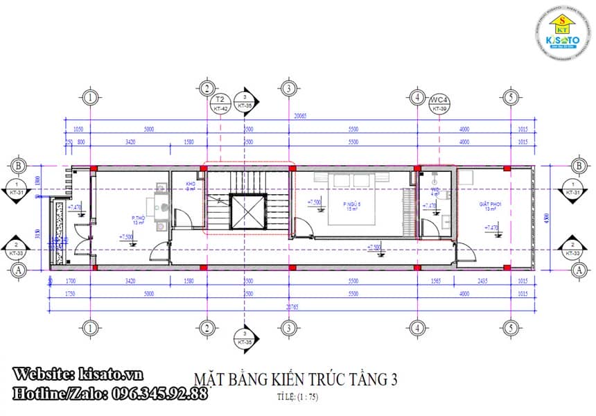 Mặt Bằng Kiến Trúc Tầng 3