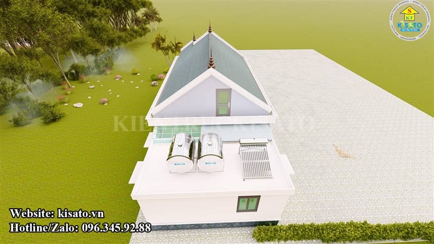 Hình ảnh 3d Phần mái mẫu nhà cấp 4 mái Thái