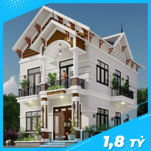 Biệt Thự 2 Tầng Mái Thái Do Kisato Thiết Kế Tại Hưng Yên-01