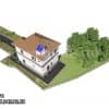 Phối cảnh 3D của mẫu biệt thự nhà vườn mái Thái đẹp độc đáo, sang trọng của gia đình chị Lệ