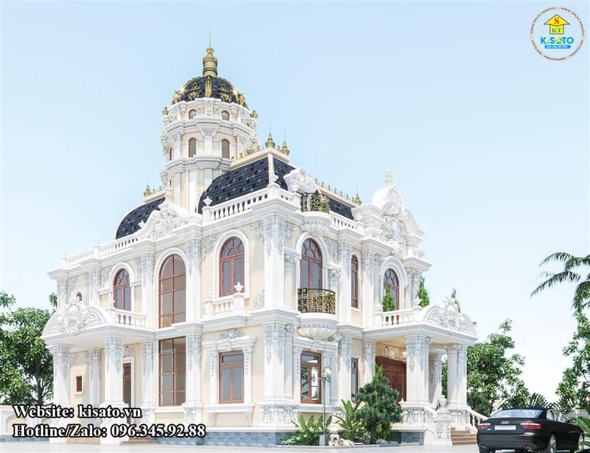 Phối cảnh 3D mẫu lâu đài 2 tầng đẹp tại Thái Bình