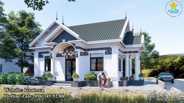 Phối cảnh 3D mẫu nhà cấp 4 mái Thái