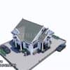 Phối cảnh 3D mẫu nhà cấp 4 mái Thái