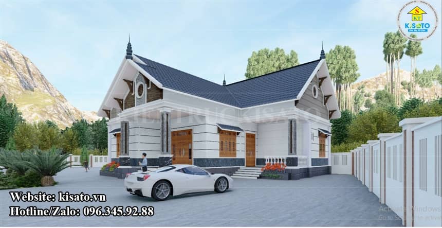 Phối cảnh 3D mẫu nhà Cấp 4 hiện đại mái Thái