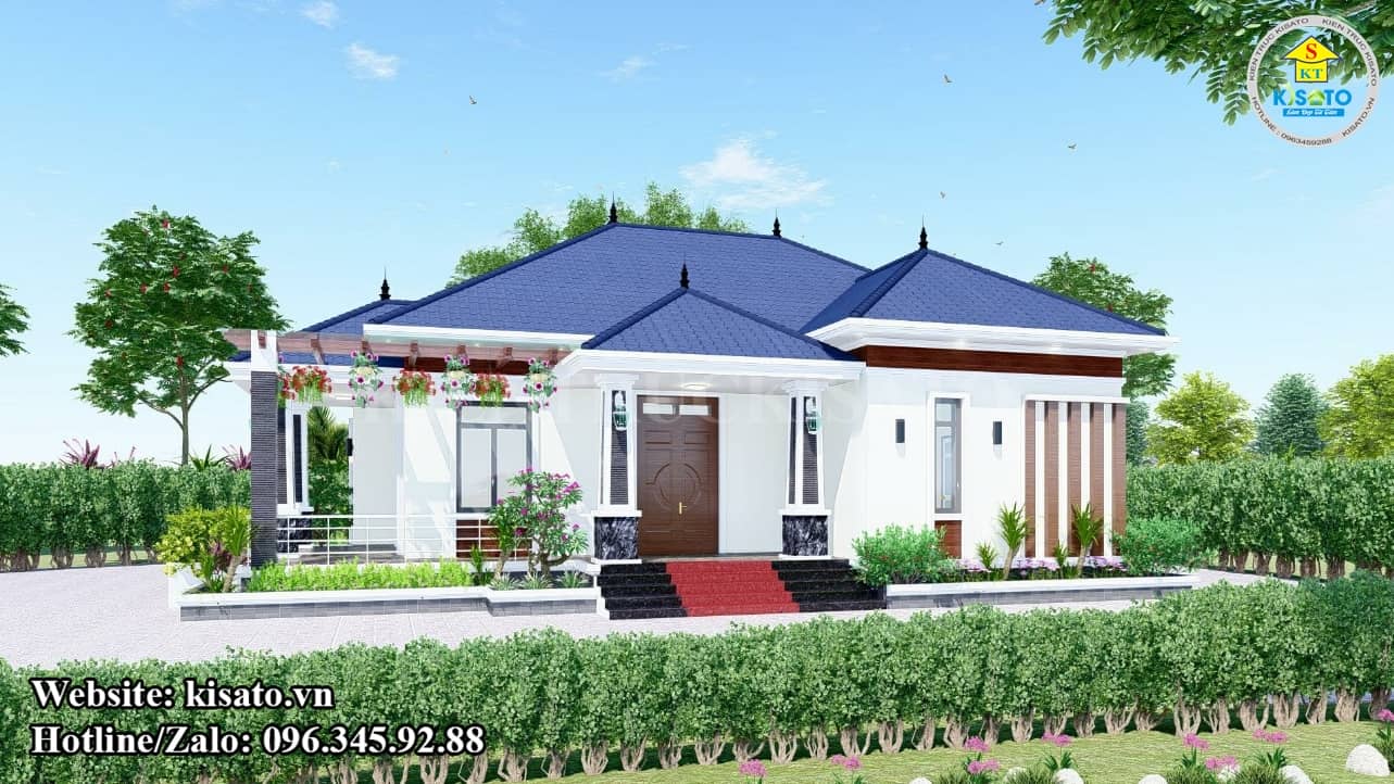 Phối cảnh 3D mẫu biệt thự nhà vườn mái Nhật đẹp tại Bắc Giang