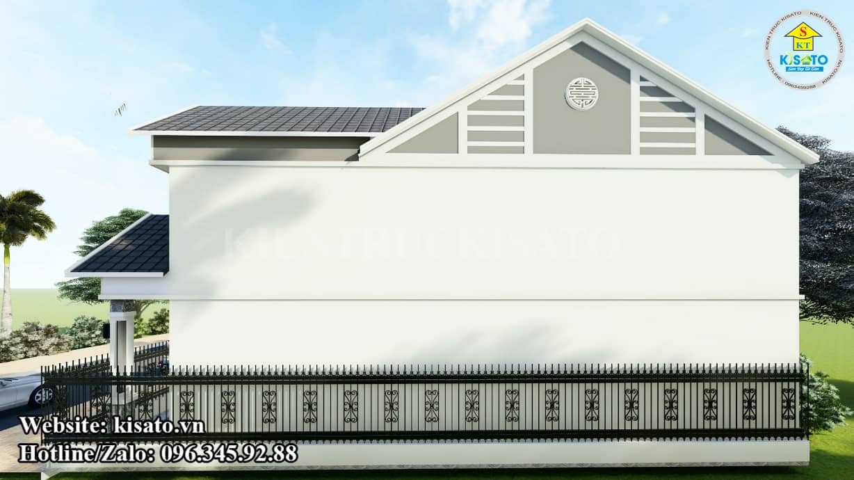 Phối cảnh 3D mẫu biệt thự 2 tầng mái Thái hiện đại