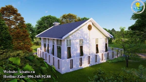 Phối cảnh 3D mẫu nhà vườn hiện đại mái Thái