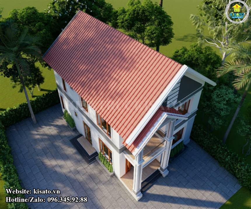 Phối cảnh 3D mẫu biệt thự hiện đại mái Thái