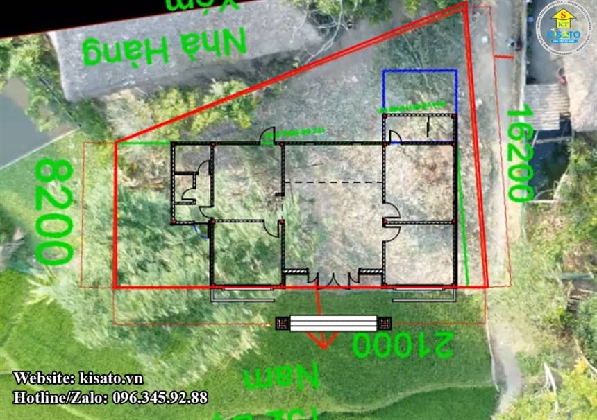 Mặt bằng khảo sát mẫu nhà vườn hiện đại mái Thái