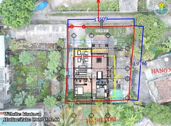 Mặt bằng khảo sát mẫu biệt thự hiện đại mái Thái