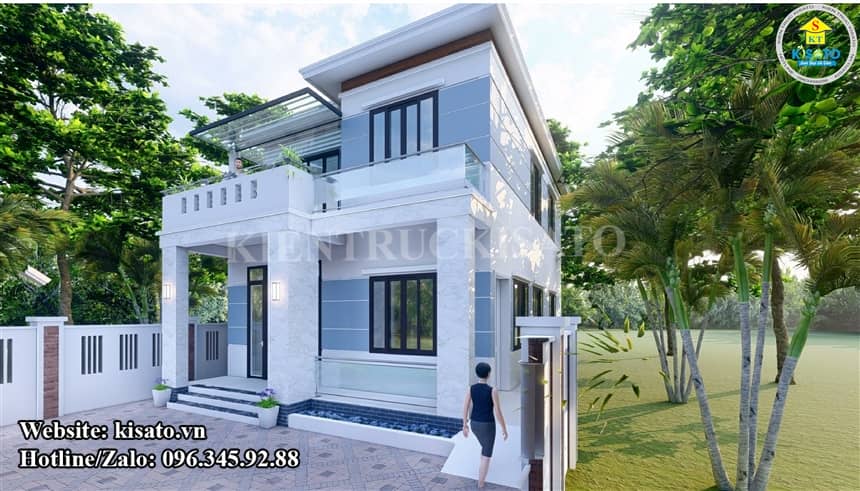 Phối cảnh 3D mẫu biệt thự 2 tầng hiện đại đẹp tại Thanh Oai Hà Nội