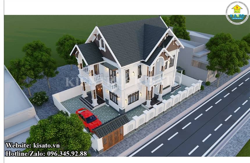 Phối cảnh 3D mẫu biệt thự 2 tầng mái Thái sang trọng tại Thanh Hóa