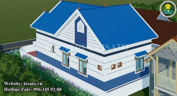 Phối cảnh 3D mẫu thiết kế nhà cấp 4 mái Thái