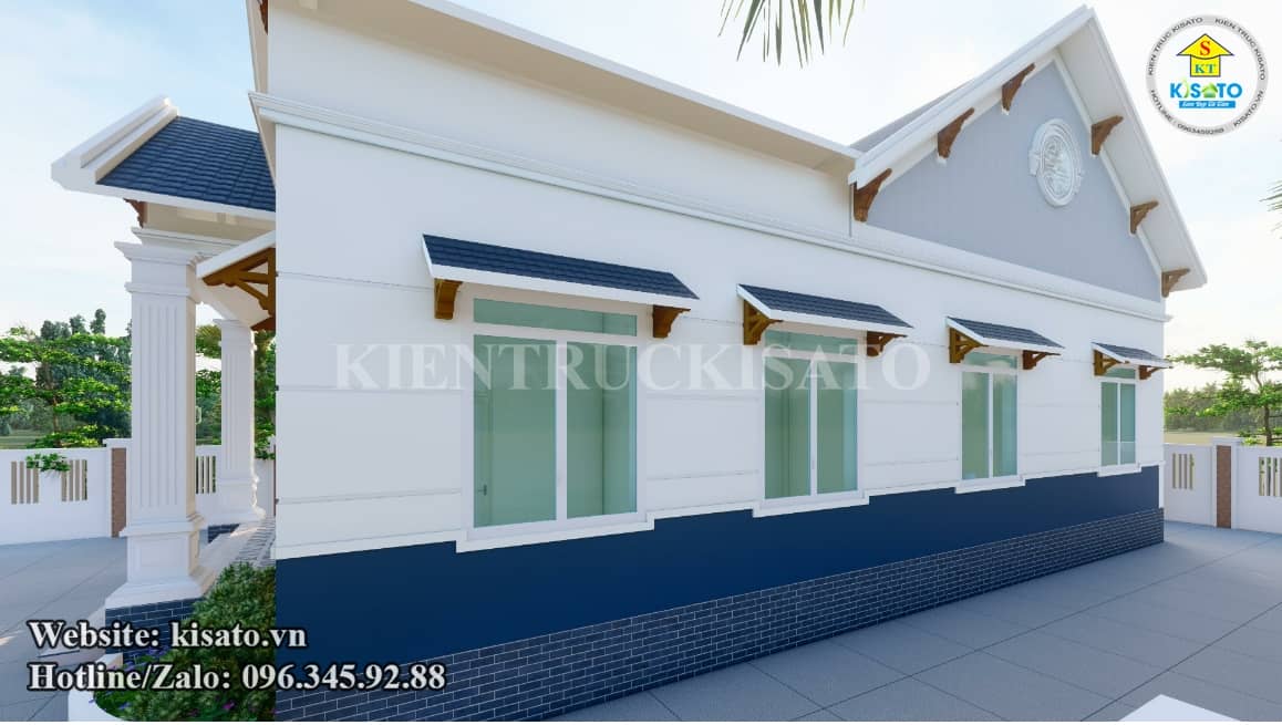Phối cảnh 3D mẫu nhà cấp 4 mái Thái 5 phòng ngủ đẹp tại Đắc Nông
