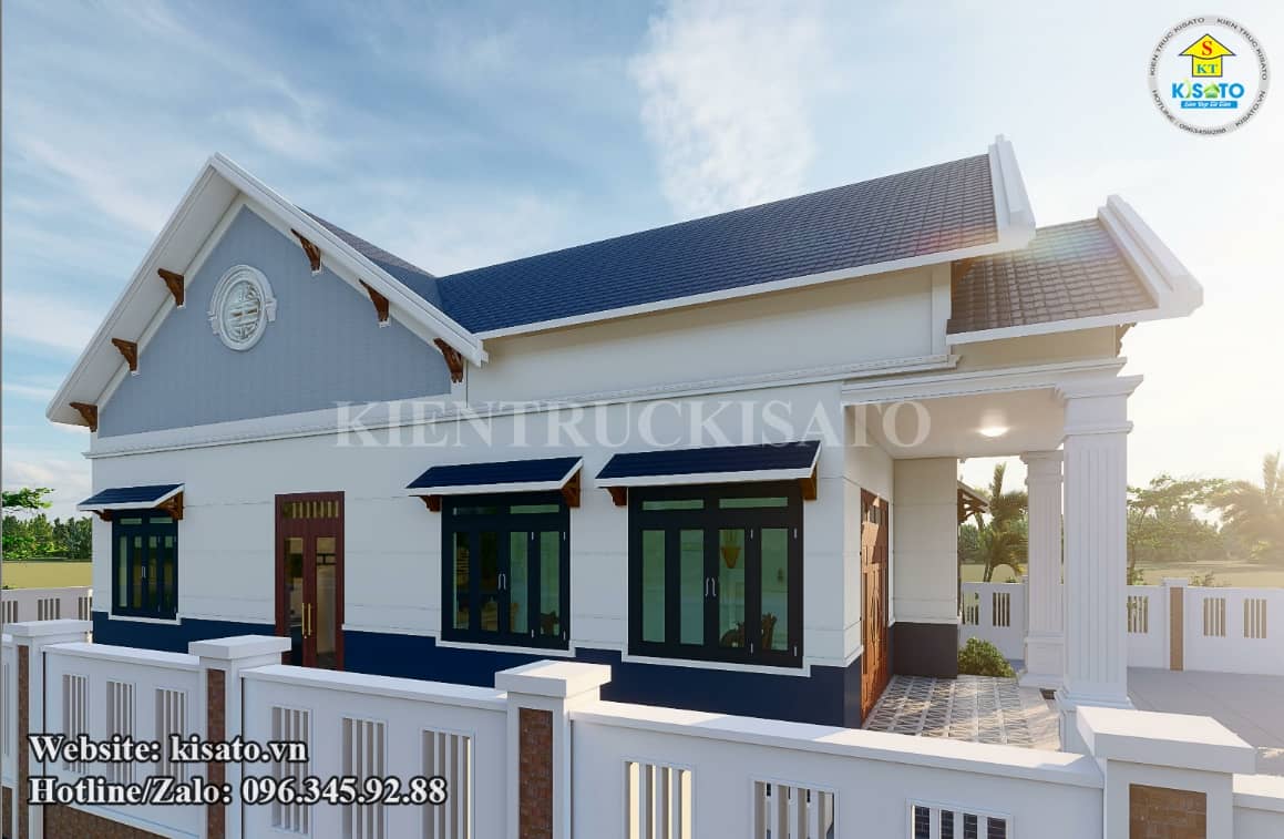 Phối cảnh 3D mẫu nhà cấp 4 đẹp mái Thái 5 phòng ngủ đẹp tại Đắc Nông
