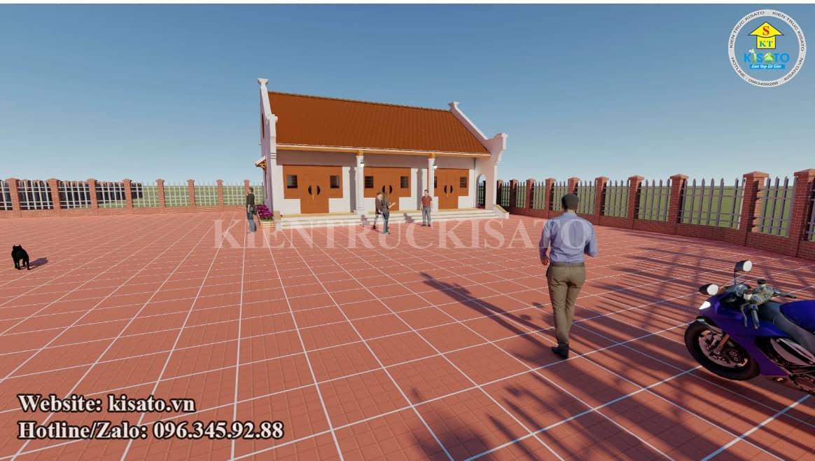Phối cảnh 3D mẫu nhà cấp 4 mái Thái tại Hà Nội