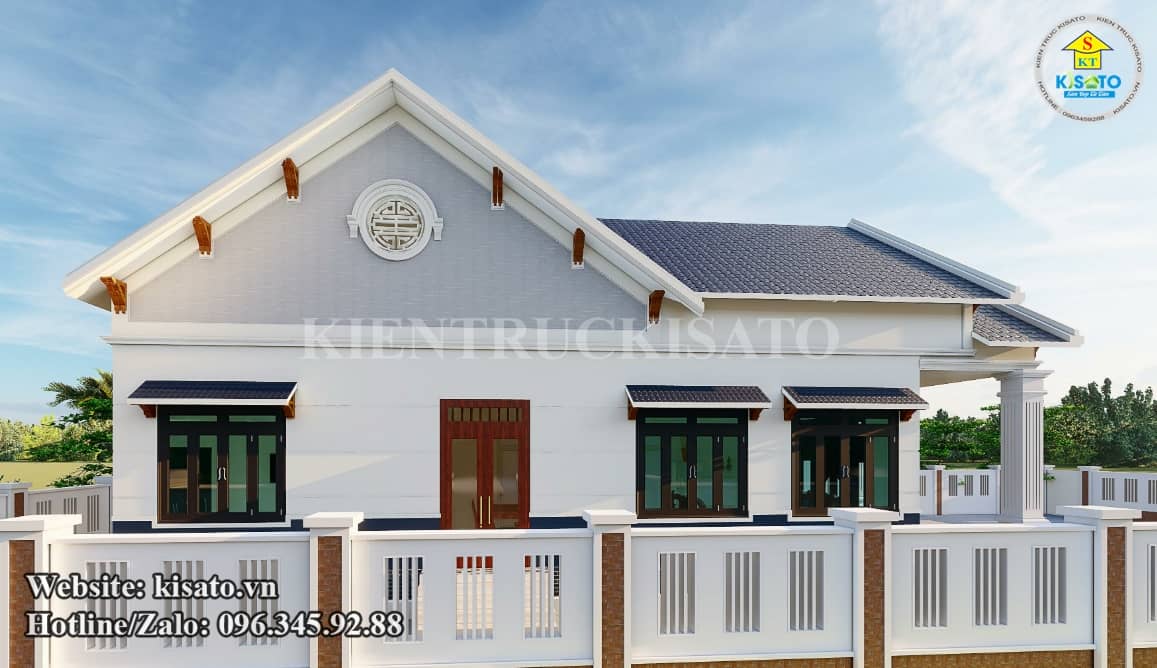 Phối cảnh 3D nhà cấp 4 đẹp mái Thái 5 phòng ngủ đẹp tại Đắc Nông