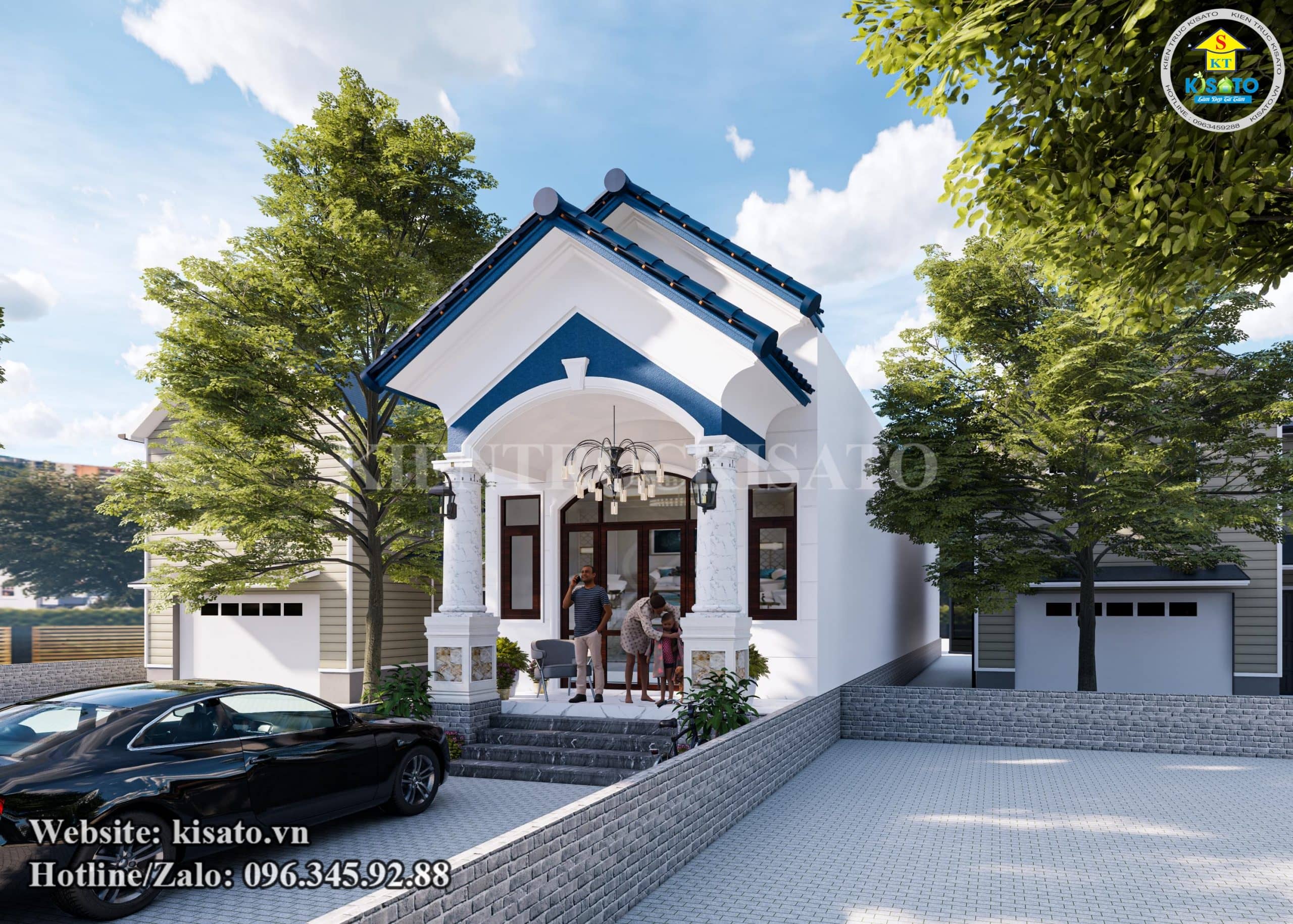Phối cảnh 3D mẫu nhà vườn cấp 4 mái Thái đẹp tại Krông A Na - Đắk Lắk