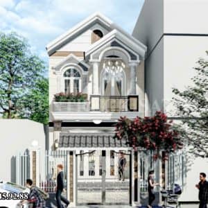 Phối cảnh 3D nhà phố 2 tầng tân cổ điển toát lên sự quí phái, trang nhã tại Đồng Nai