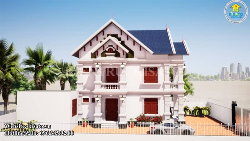 Phối cảnh 3D biệt thự mái Thái tân cổ điển 4 phòng ngủ uy nghi đồ sộ tại Thanh Hóa