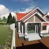 Phối cảnh 3D nhà vườn mái Thái 3 phòng ngủ phong cách hiện đại tại Hải Dương