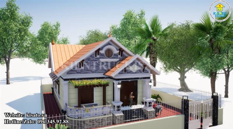 Phối cảnh 3D mẫu nhà cấp 4 đẹp  mái Thái vạn người mê tại Quảng Bình