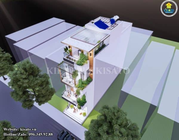 Phối cảnh 3D nhà phố 4 tầng mới lạ kết hợp kinh doanh tại thành phố Hồ Chí Minh