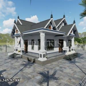 Phối cảnh 3D mẫu nhà cấp 4 mái Thái đẹp