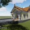Phối cảnh 3D mẫu nhà vườn hiện đại mái Thái