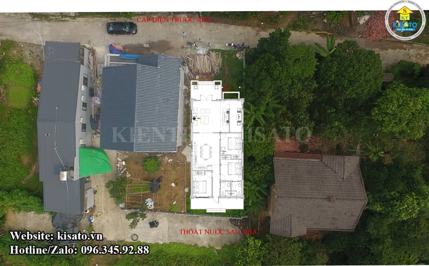 Mặt bằng khảo sát mẫu nhà vườn hiện đại mái Thái