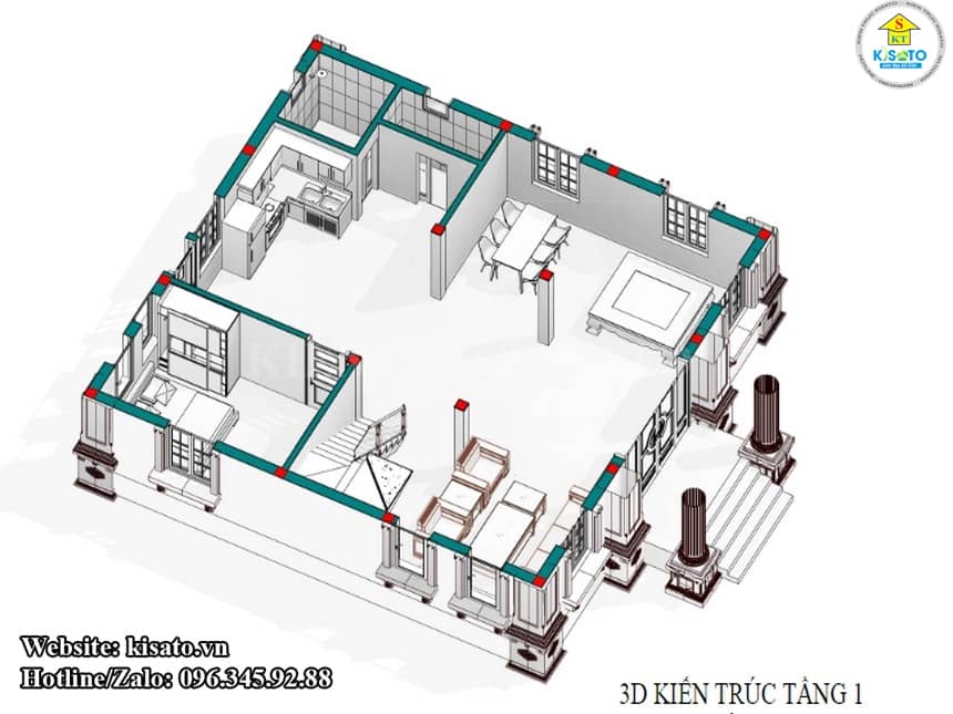 Mặt bằng 2D mẫu nội thất tân cổ điển