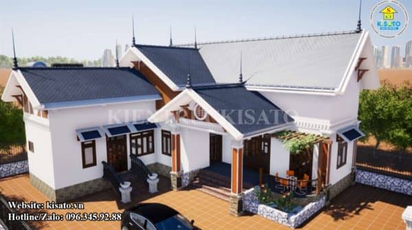 Phối cảnh 3D nhà cấp 4 mái Thái mang đậm nét truyền thống tại Phú Thọ