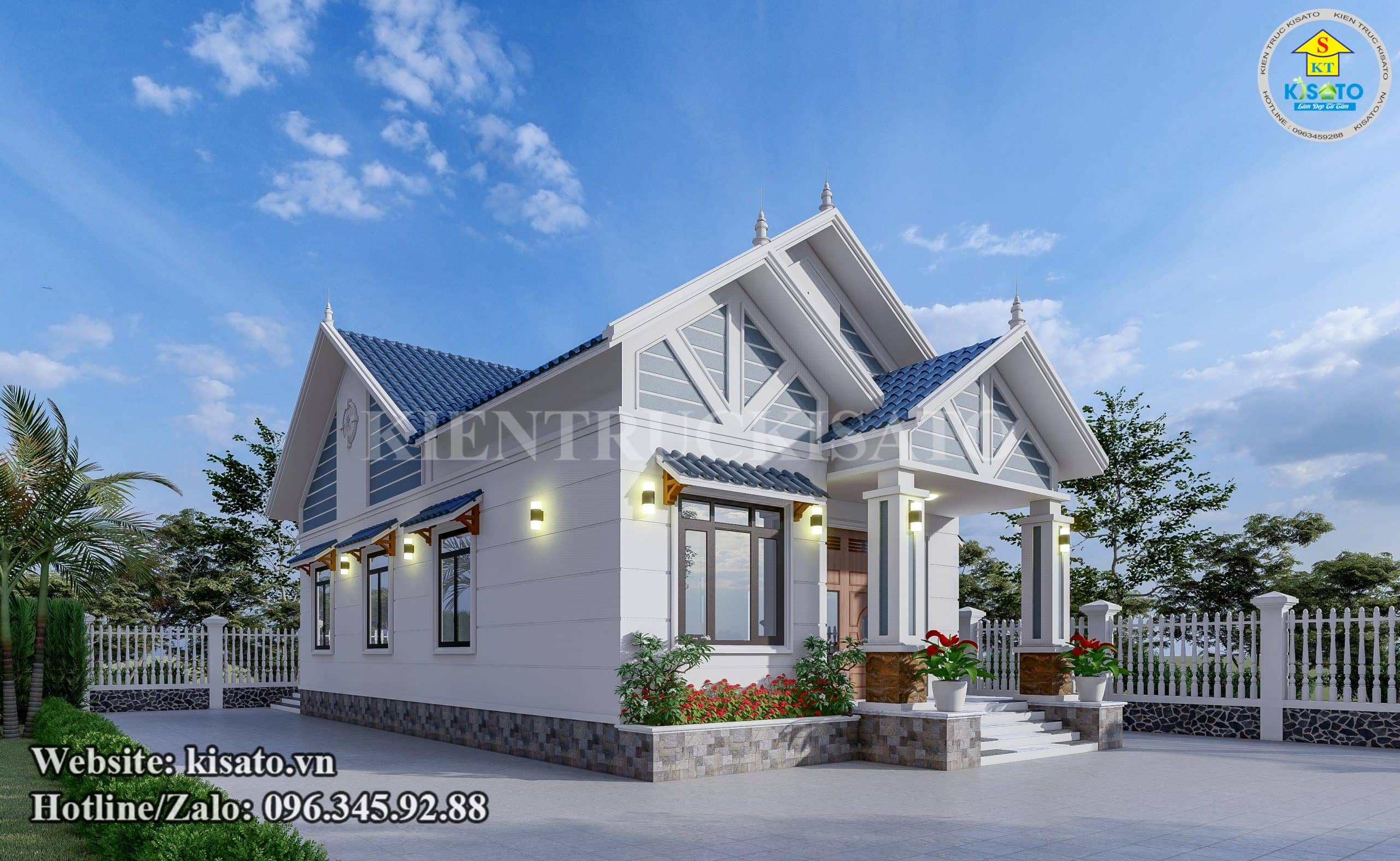 Phối cảnh 3D mẫu nhà cấp mái Thái 3 phòng ngủ chỉ 1,2 tỷ đẹp siêu lòng tại Thanh Hóa