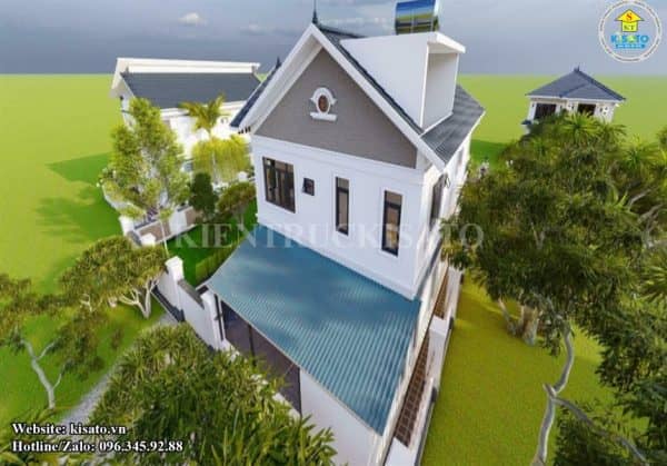 Phối cảnh 3D biệt thự 2 tầng mái Thái làm mưa làm gió tại Quảng Ninh 2022
