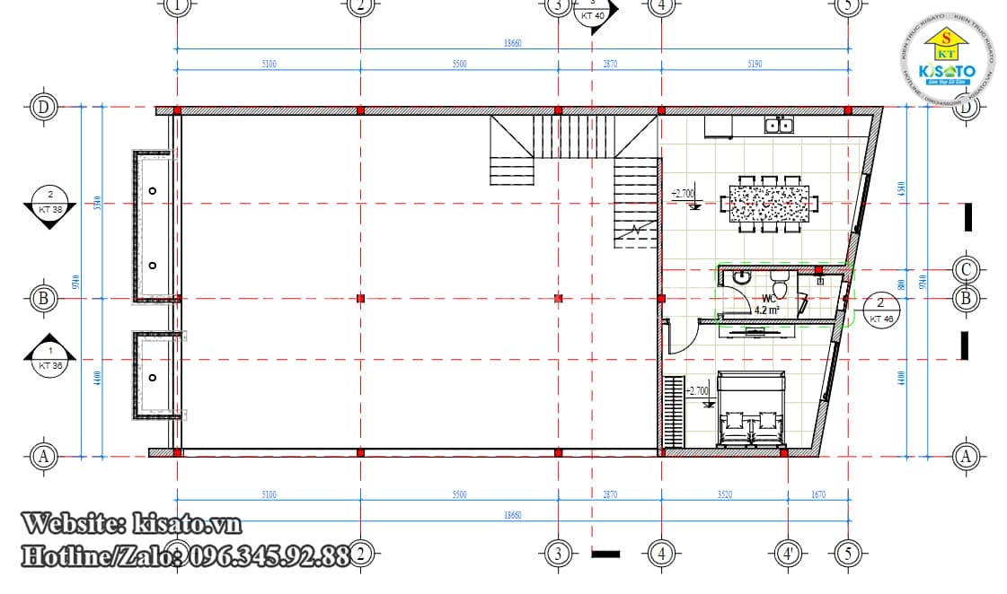 Công năng sử dụng tầng 1 và tầng lửng mẫu biệt thự hiện đại 3 tầng 