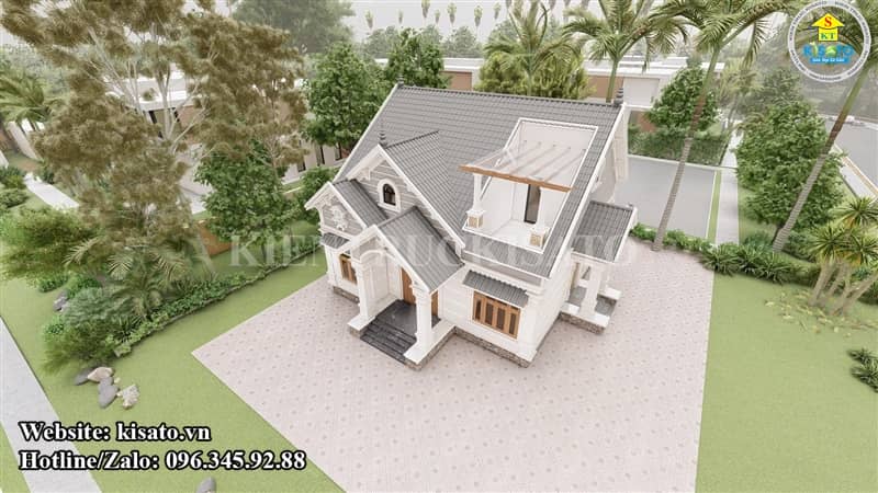 Phối cảnh 3D mẫu nhà cấp 4 mái Thái đẹp
