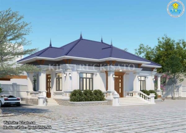 Phối cảnh 3D nhà cấp 4 mái Nhật không gian xanh lý tưởng gần gũi tại Thái Bình