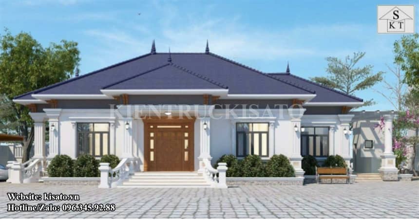 Phối cảnh 3D nhà cấp 4 mái Nhật không gian xanh lý tưởng gần gũi tại Thái Bình