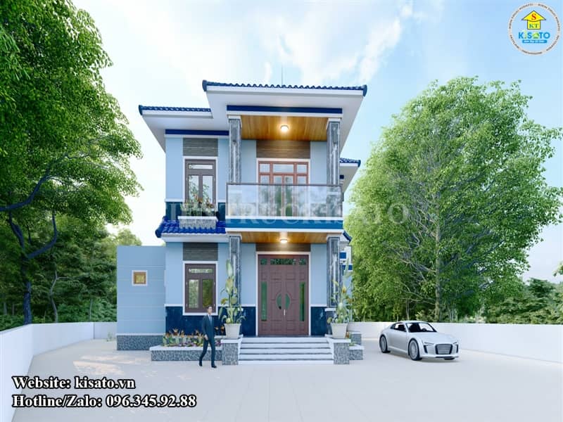 Phối cảnh 3D mẫu biệt thự 2 tầng mái nhật phong cách tại Quảng Ninh