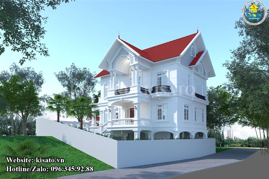 Phối cảnh 3D biệt thự mái Thái sang trọng bắt mắt tại Phú Thọ