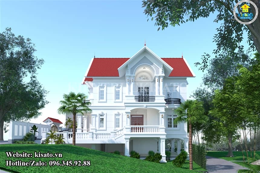 Phối cảnh 3D biệt thự mái Thái sang trọng bắt mắt tại Phú Thọ
