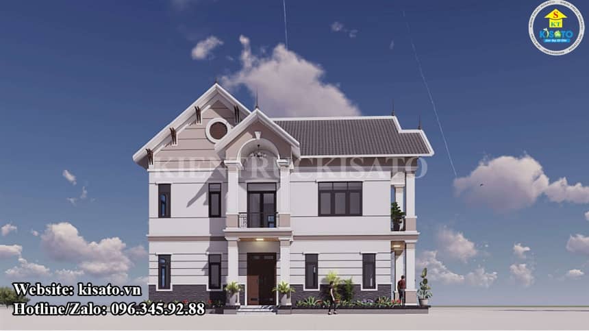 Phối cảnh 3D mẫu biệt thự đẹp 2 tầng mái Thái đẹp tinh tế tại Bắc Ninh