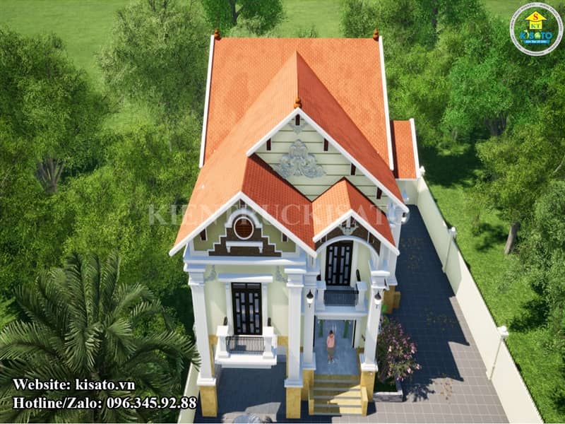 Phối cảnh 3D biệt thự mái Thái 2 tầng 1 hầm lý tưởng tại Thái Nguyên