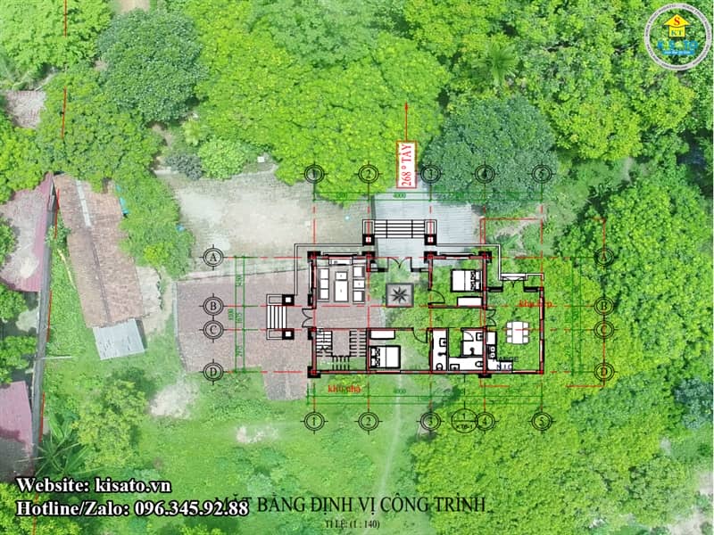 Mặt bằng định vị biệt thự mái Thái 2 tầng với vẻ đẹp sang trọng tại Vĩnh Phúc