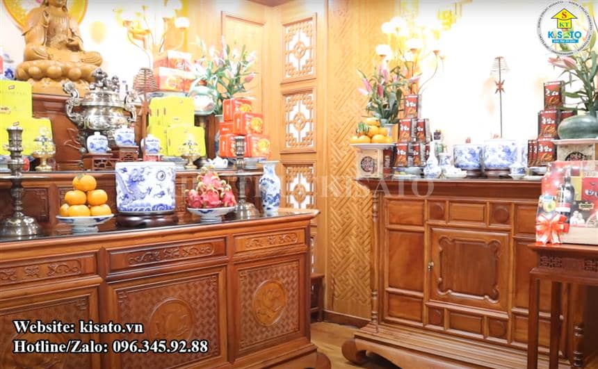 Kisato thi công mẫu nội thất phòng thờ đẹp tại Bắc Ninh