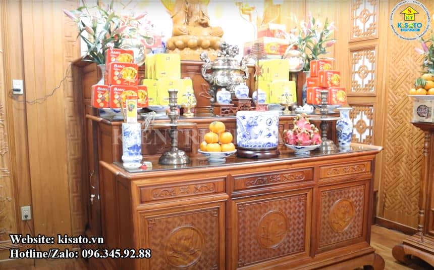 Kisato thi công mẫu nội thất phòng thờ đẹp tại Bắc Ninh