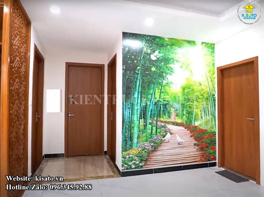 Kisato thi công mẫu cửa gỗ nhựa composite cho công trình dân dụng tại Hà Nội