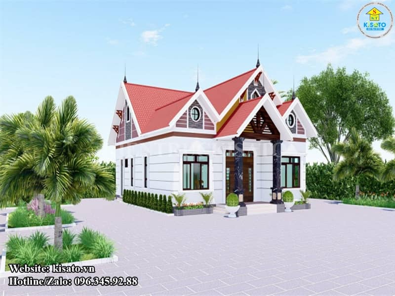 Phối cảnh 3D nhà cấp 4 mái Thái ấn tượng tại Xuân Trường – Nam Định