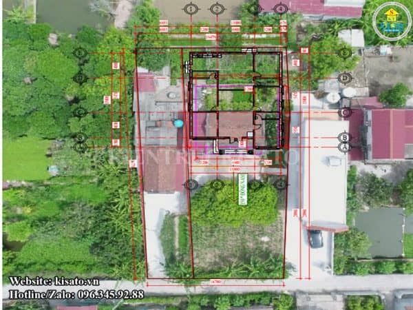 Mặt bằng định vị nhà cấp 4 mái Thái ấn tượng tại Xuân Trường – Nam Định